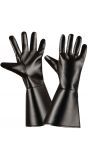 Zwarte lederlook handschoenen