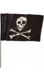Zwarte piratenvlag met stok