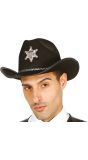 Zwarte sheriff cowboy hoed
