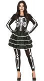 Zwarte skelet jurkje kort vrouw