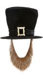 Zwarte St. Patricksday hoed met bruine baard