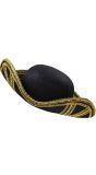 Zwarte venetiaanse tricorn hoed