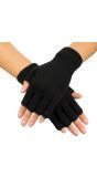 Zwarte vingerloze handschoenen warm