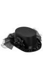 Zwarte weduwe hoed met roos