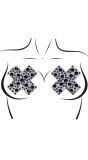 Zwarte X nipple jewel stickers