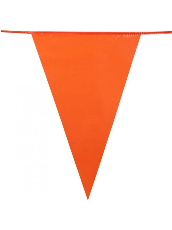 10 meter vlaggenlijn oranje met 18 vlaggetjes