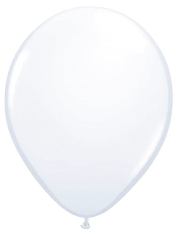 10 witte metallic ballonnen 30cm