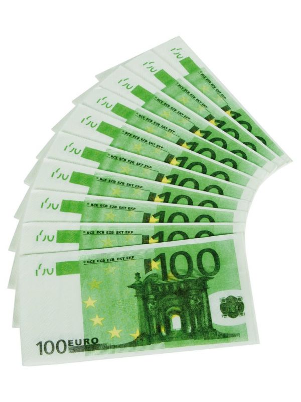 100 euro biljetten servetten 10 stuks