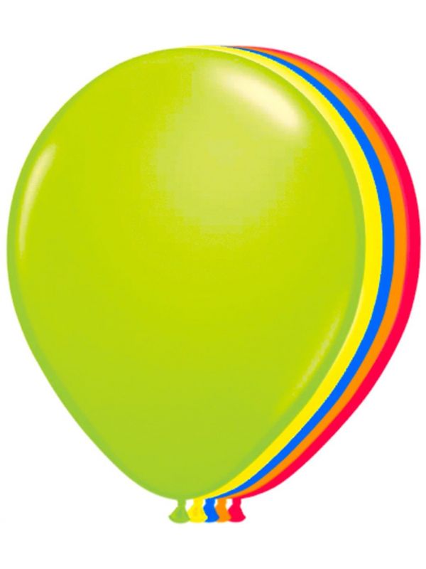 100 meerkleurige neon ballonnen 25cm