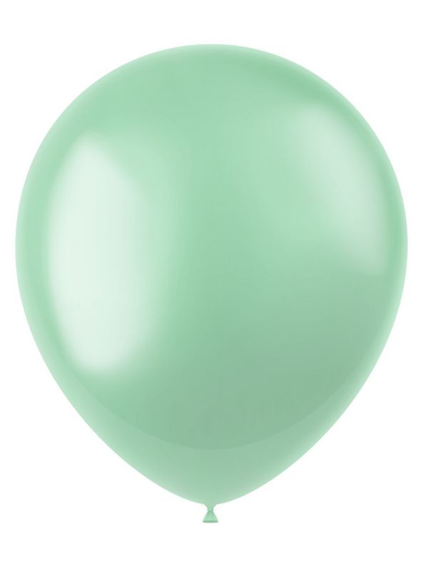 100 metallic ballonnen minty green 33cm