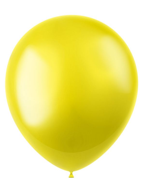 100 metallic ballonnen zesty yellow 33cm