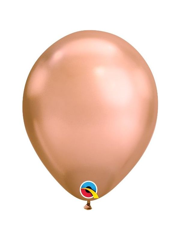 100 Rose goudkleurige chroom ballonnen 28cm