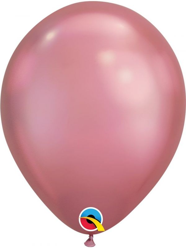 100 roze chroom ballonnen 28cm