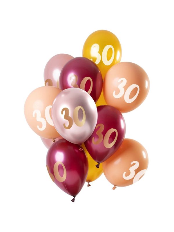 12 ballonnen 30 jaar roze goud 30cm