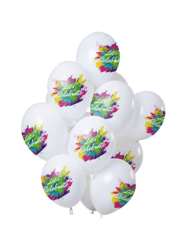 12 ballonnen Color Splash Let's Celebrate 30cm