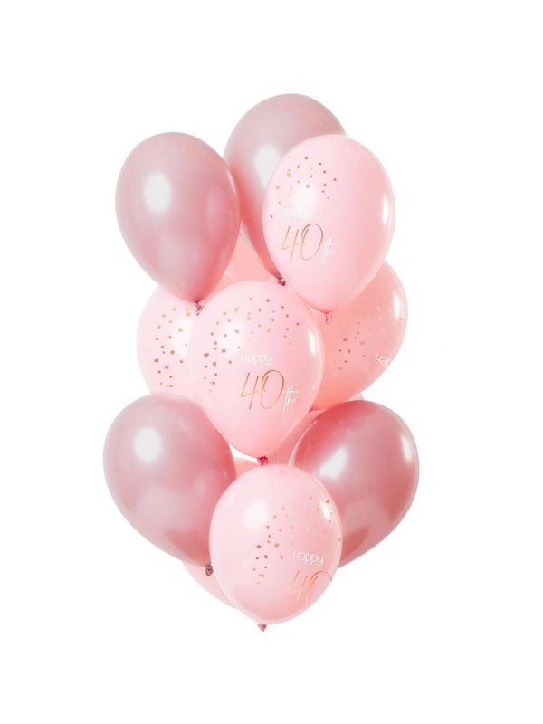 12 ballonnen elegant lush blush 40 jaar 30cm