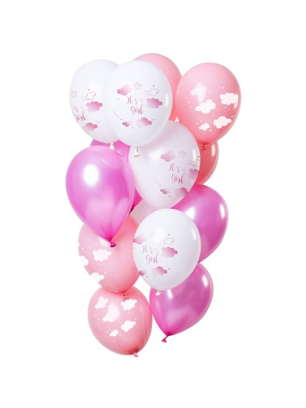 12 ballonnen It's a girl roze 30cm