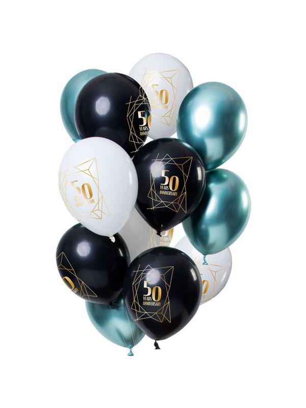 12 ballonnen jubileum 50 jaar 30cm