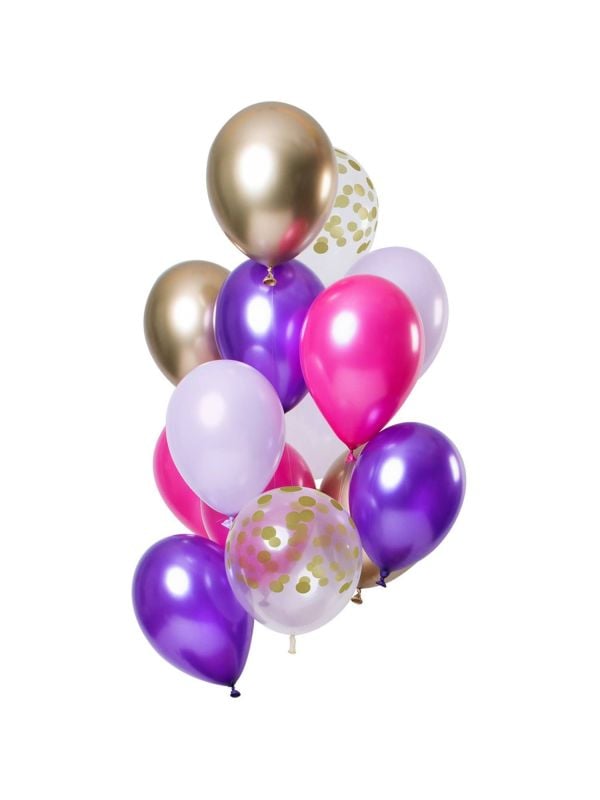 12 feestelijke ballonnen purple posh 30cm