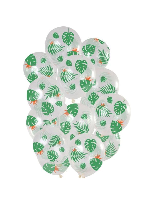 15 ballonnen tropische bladeren 30cm