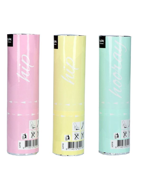 3 Party poppers confetti pastel