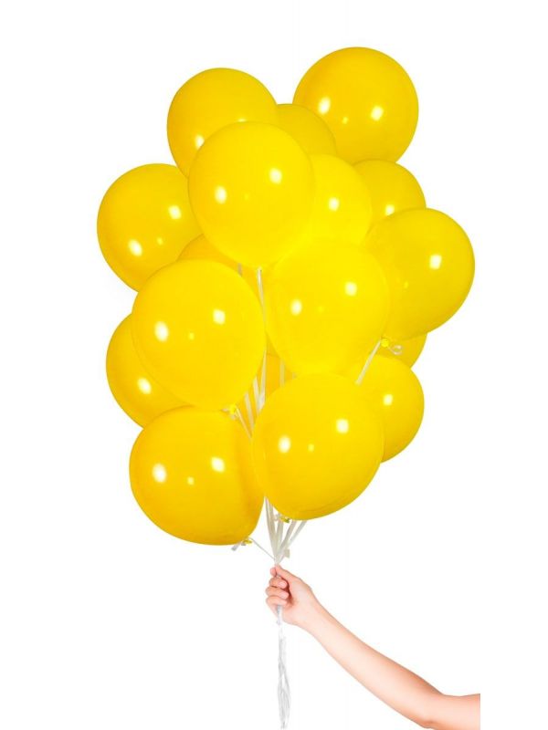 30 gele ballonnen met lint 23cm