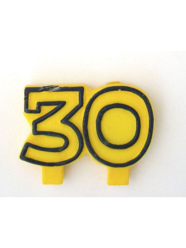 30 jaar verjaardag kaarsje geel