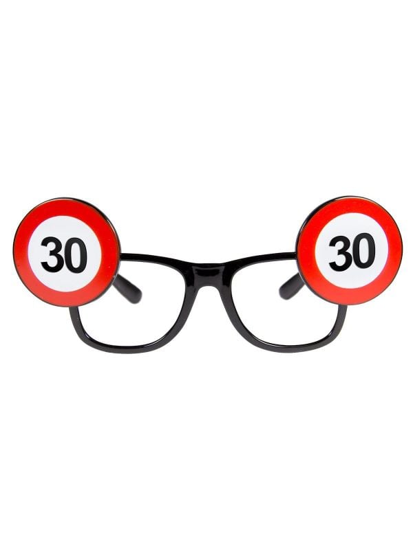 30 jaar verkeersbord feest bril