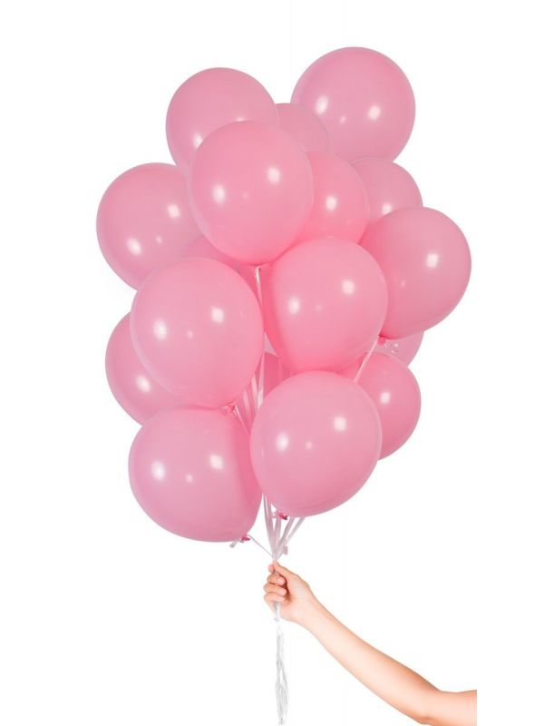 30 lichtroze ballonnen met lint 23cm