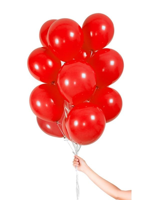 30 rode ballonnen met lint 23cm