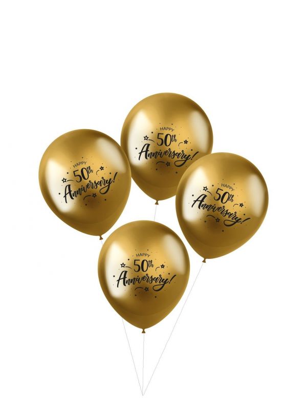 4 ballonnen shimmer 50th anniversary 33cm
