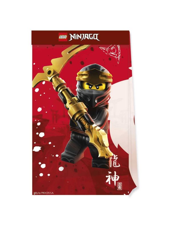 4 Lego Ninjago kinderfeestje eco uitdeelzakjes