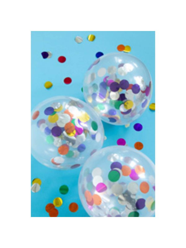 4 meerkleurige folie confetti ballonnen 30cm
