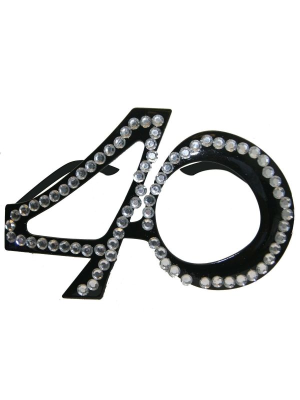 40 jaar diamant feest bril zwart