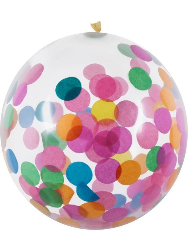 5 gekleurde confetti ballonnen