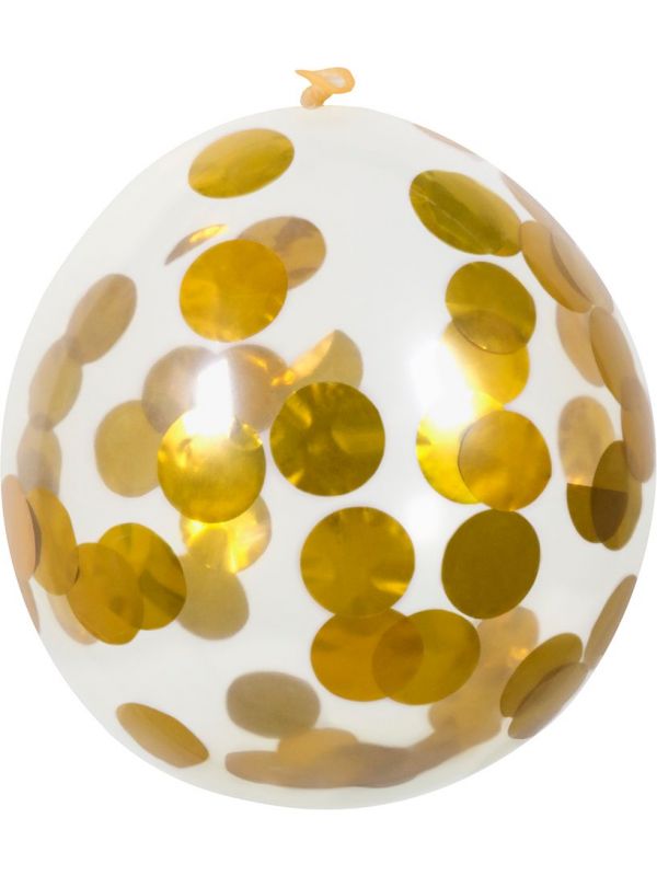 5 gouden confetti ballonnen