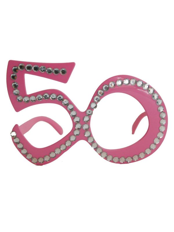 50 jaar diamant feest bril roze