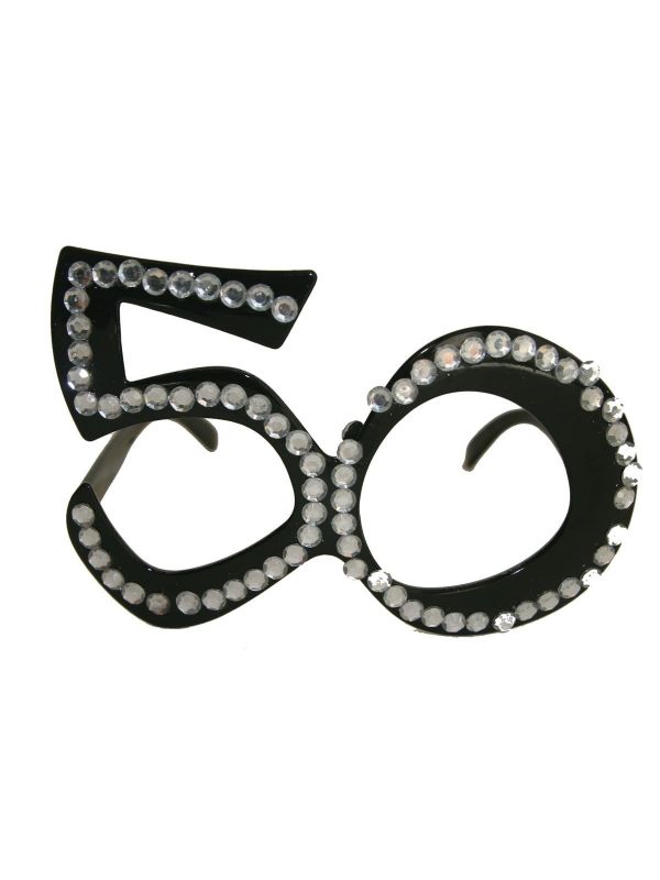50 jaar diamant feest bril zwart