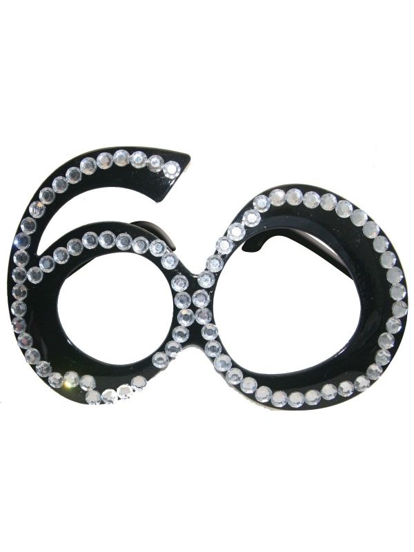60 jaar diamant feest bril zwart
