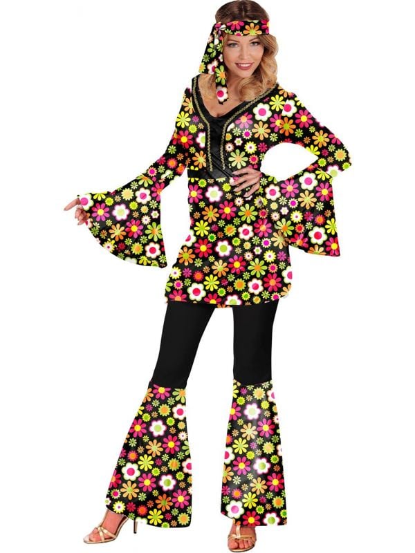 60s hippie flowers kostuum dames