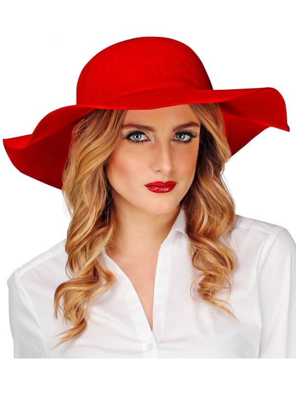 60s vrouwen hoed rood