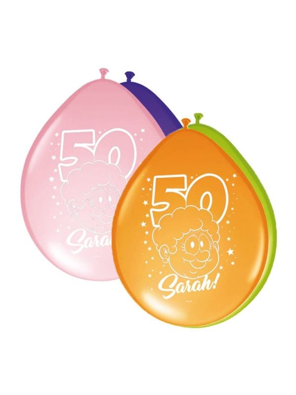 8 50 jaar sarah regenboog ballonnen 30cm