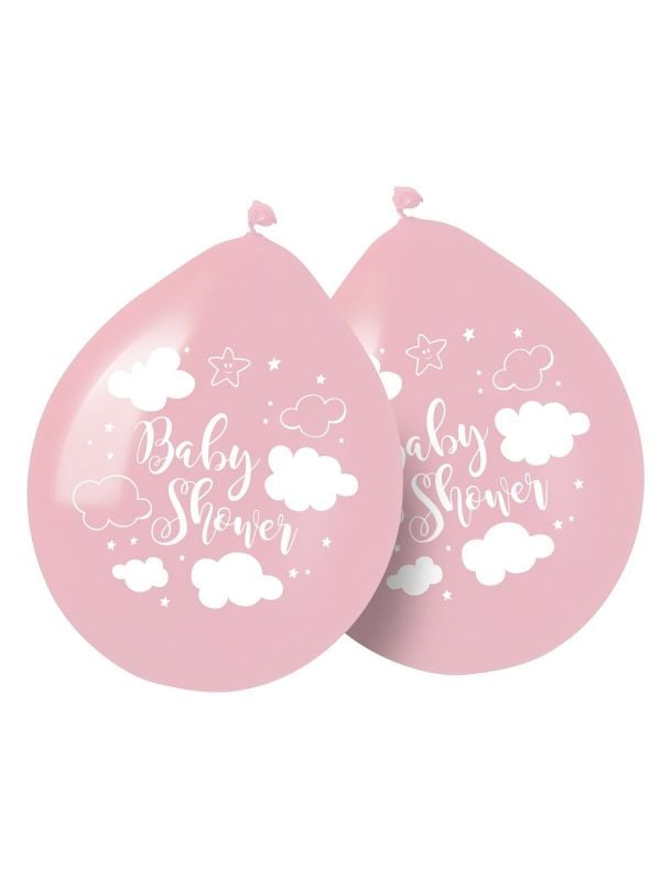 8 roze babyshower meisje ballonnen 30cm