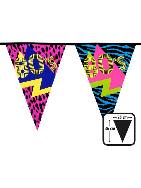 80s foute party neon vlaggenlijn