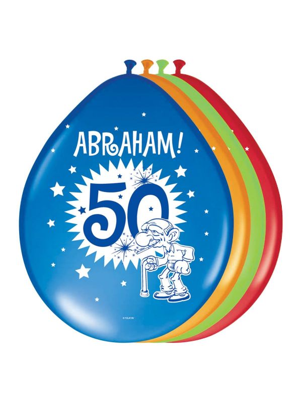 Abraham verjaardag 50 jaar ballonnen 8 stuks