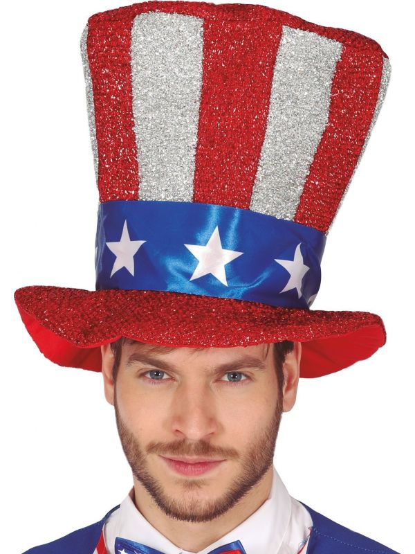 Amerikaanse glitter hoed