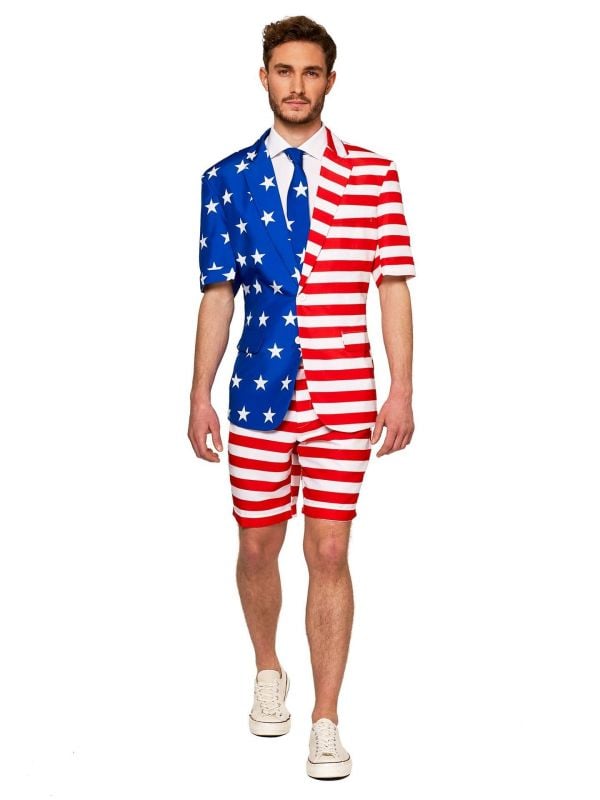 Amerikaanse vlag Suitmeister zomer kostuum