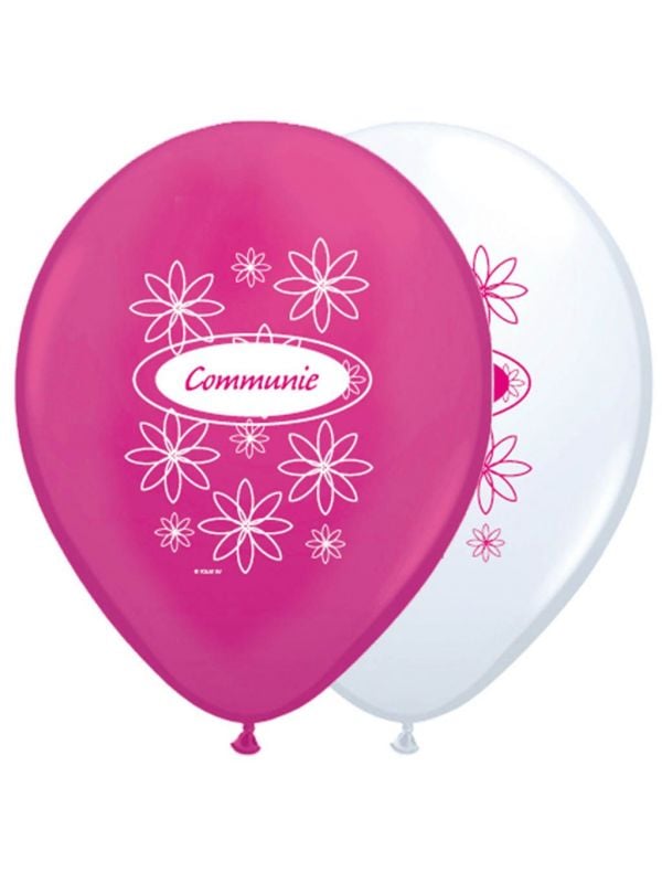 Ballonnen communie roze