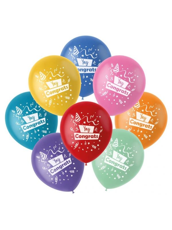 Ballonnen congrats mix gekleurd