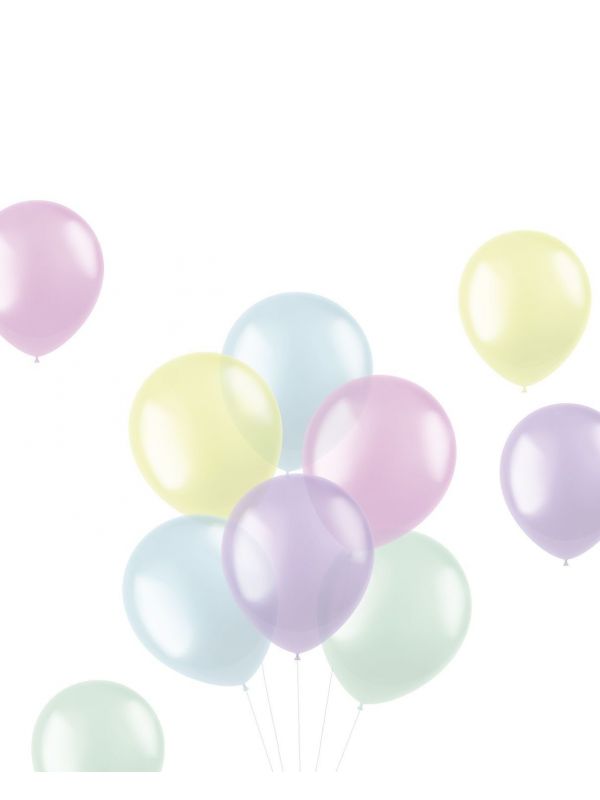Ballonnen doorzichtig pastel 10st
